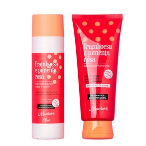 Kit Cuidados Com O Corpo Framboesa E Pimenta Rosa Marchetti Sabonete Líquido 250ml + Hidratante Corporal 200g