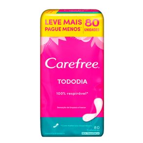 Protetor Diário Tododia Sem Fragrância Carefree 80 Unidades