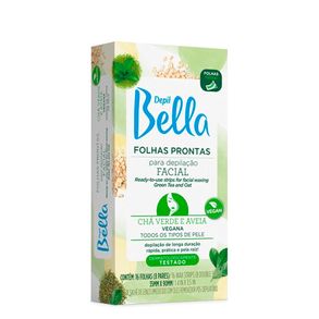 Folhas Prontas Para Depilação Facial Chá Verde E Aveia Depil Bella 16 Unidades