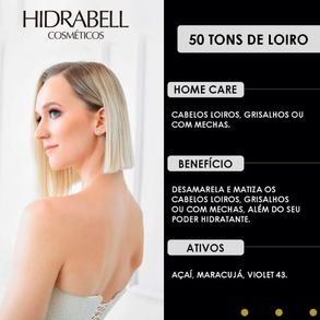 Condicionador Desamarelador E Matizador 50 Tons De Loiros Hidrabell 400g
