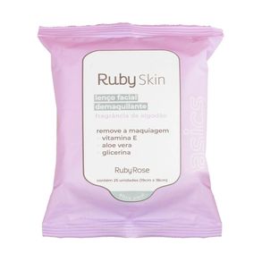 Lenço Facial Demaquilante Ruby Skin Basics Ruby Rose 25 Unidades