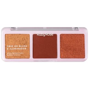 Trio De Blush E Iluminador Hbf5833 Ruby Rose