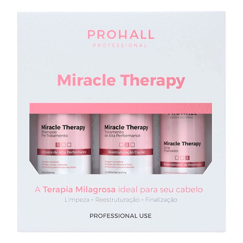 Kit Pro Reestruturação Capilar Miracle Therapy Prohall Cosmetic