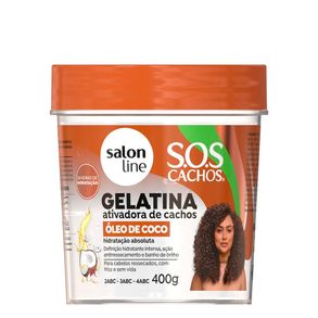 Gelatina Capilar S.O.S Cachos Óleo De Coco Salon Line 400g