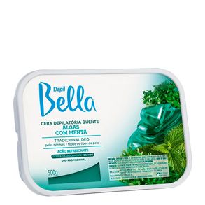 Cera Depilatória Quente Algas Com Menta Depil Bella 500g