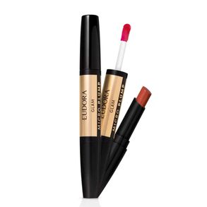 Batom Duo Glam Micro Plump Terracota Retrô Eudora 1,8g