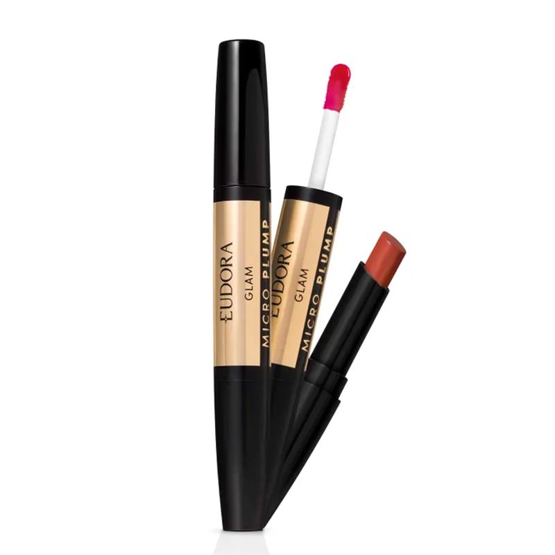 Batom-Duo-Glam-Micro-Plump-Terracota-Retro-Eudora-18g