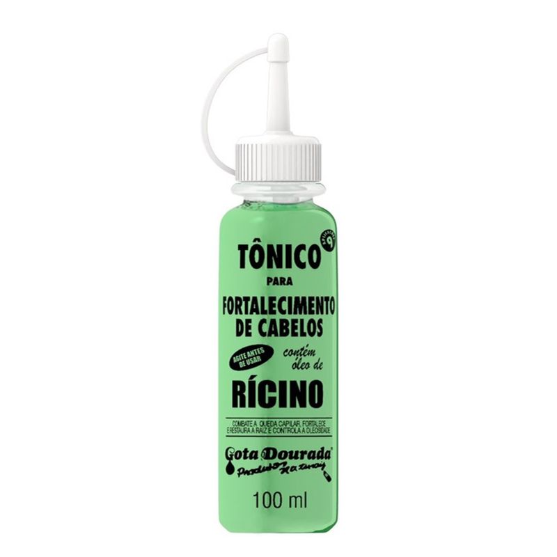 Tonico-Para-Fortalecimento-De-Cabelos-Oleo-De-Ricino-Gota-Dourada-100ml