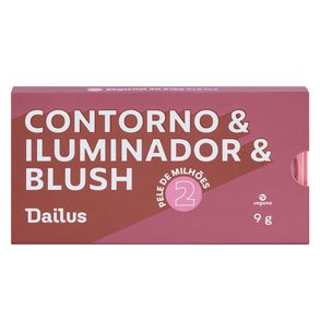 Paleta Contorno & Iluminador & Blush Pele De Milhões 2 Dailus 9g