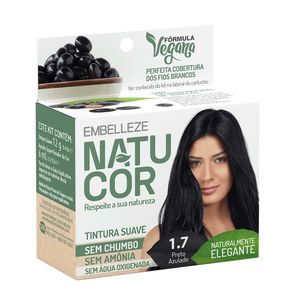 Coloração Natucor 1.7 Preto Azulado Naturalmente Elegante Embelleze