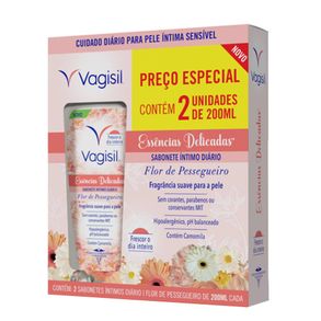 Kit Sabonete Íntimo Flor De Pessegueiro Vagisil 2 Unidades 200ml