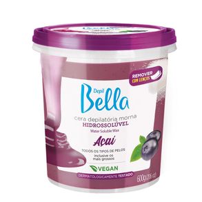 Cera Depilatória Morna Hidrossolúvel Açaí Depil Bella 1,3kg