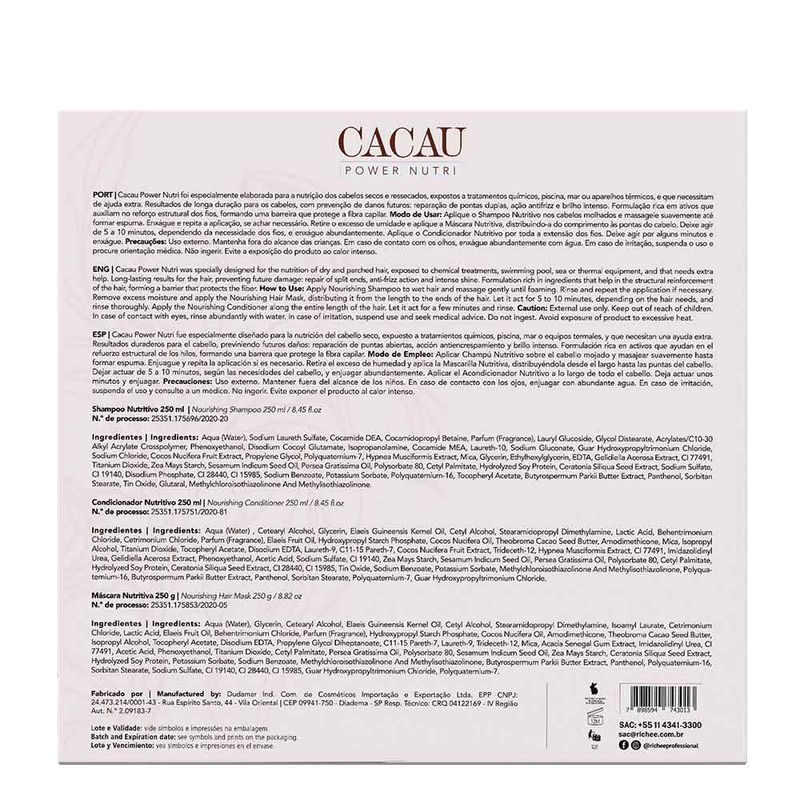 Kit-Cacau-Power-Nutri-Richee-Professional-Shampoo-250ml---Condicionador-250ml---Mascara-Capilar-250g
