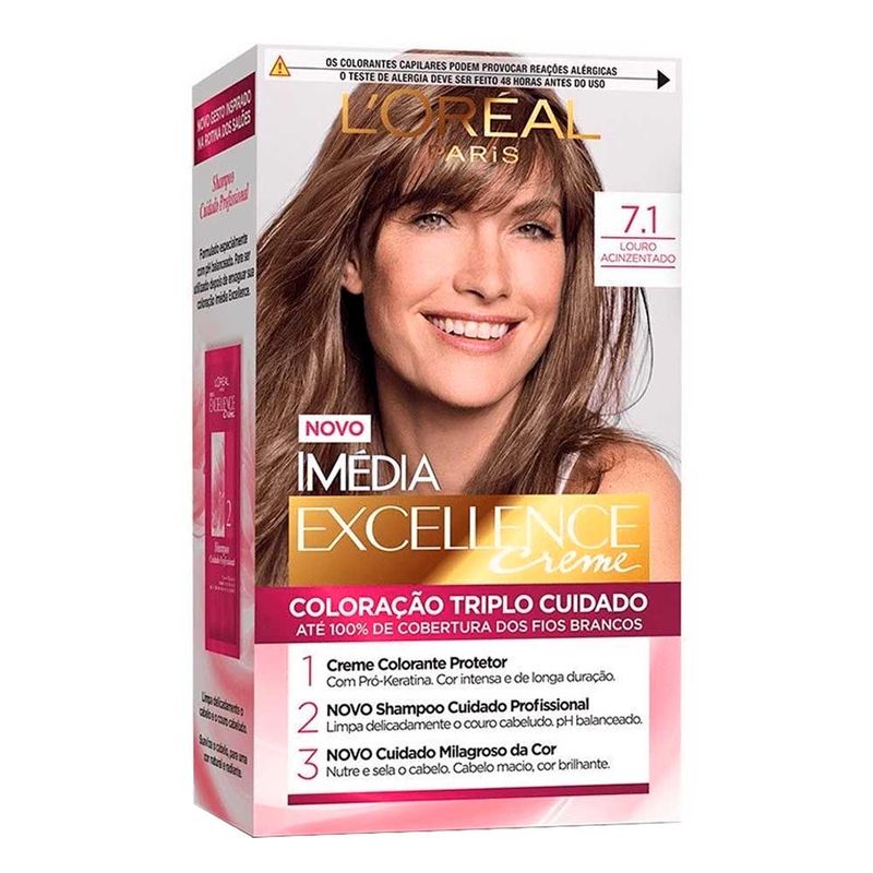 Kit-Coloracao-Imedia-Excellence-7.1-Louro-Acinzentado-L’Oreal-Paris