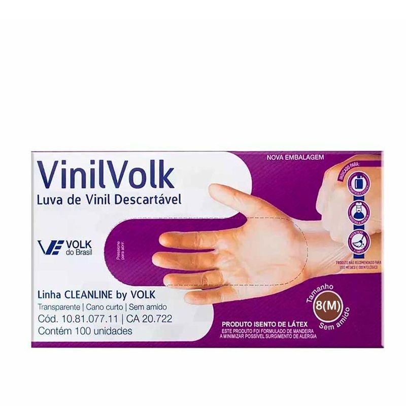 Luva-De-Vinil-Descartavel-Sem-Amido-Media-Volk-Do-Brasil-100-Unidades