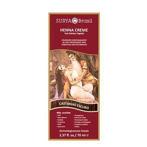 Coloração Semipermanente Henna Creme Castanho Escuro Surya Brasil 70ml