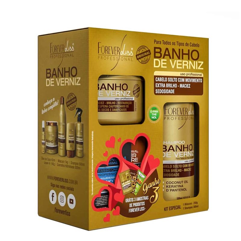 Kit-Especial-Banho-De-Verniz-Forever-Liss-Shampoo-300ml---Mascara-250g