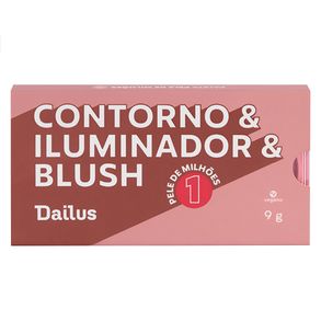 Paleta Contorno & Iluminador & Blush Pele De Milhões 1 Dailus 9g