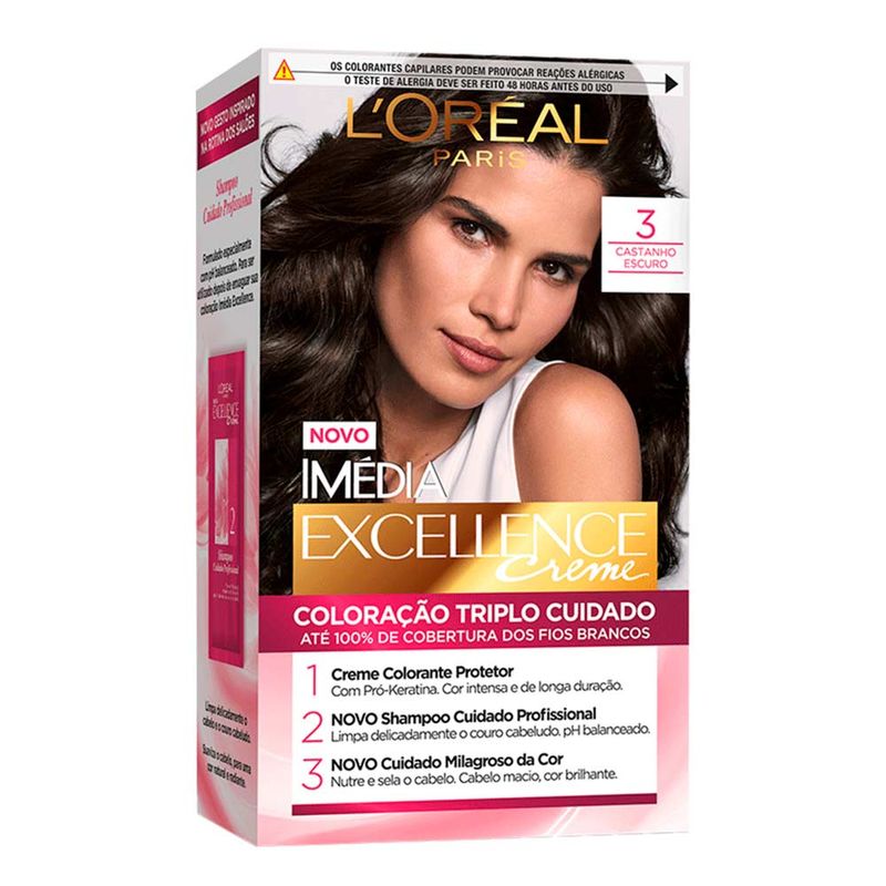 Kit-Coloracao-Imedia-Excellence-3-Castanho-Escuro-L’Oreal-Paris