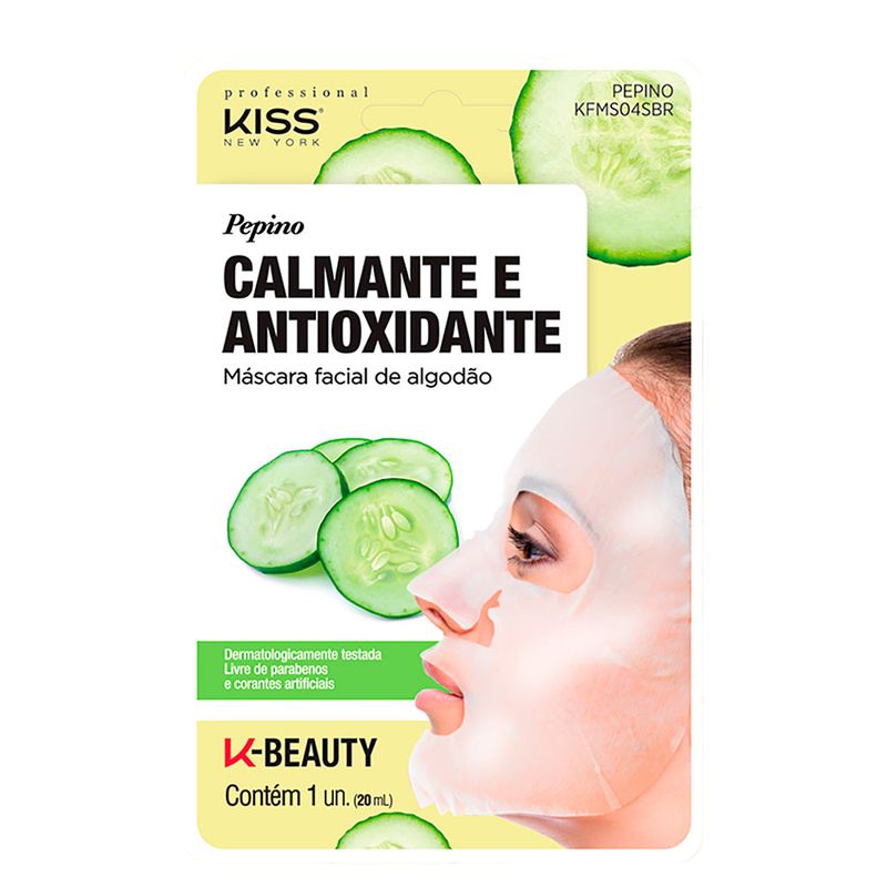 Mascara-Facial-De-Algodao-Pepino-Calmante-E-Antioxidante-Kiss-New-York