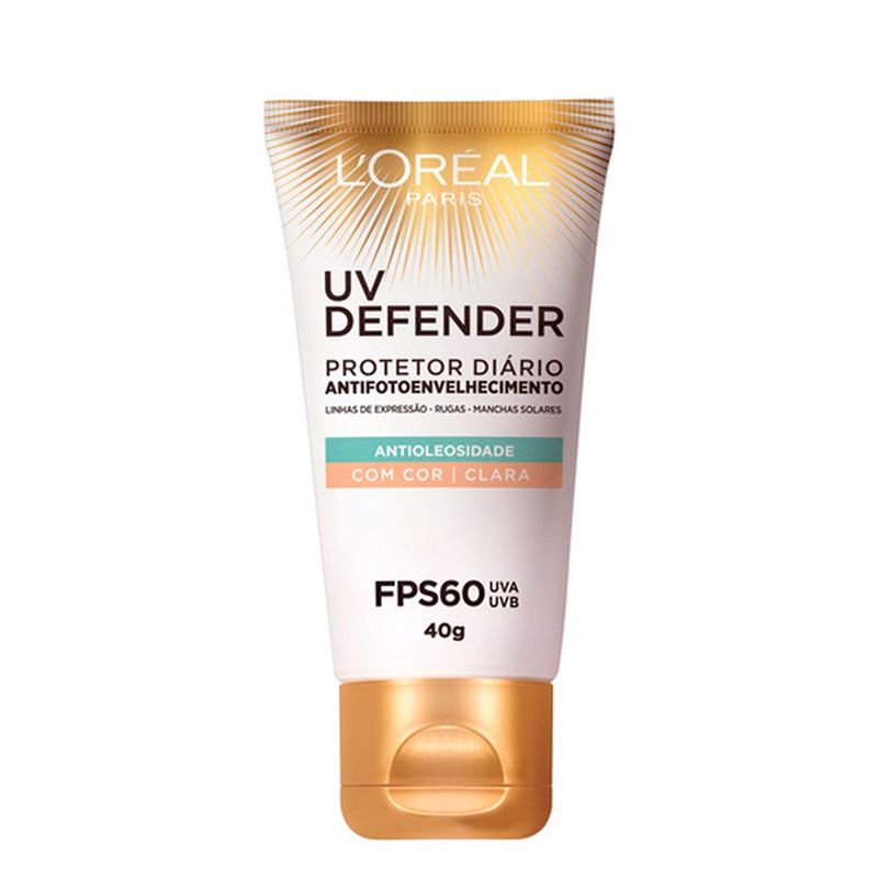 Protetor-Solar-Facial-Uv-Defender-Antioleosidade-Fps60-Cor-Clara-L’Oreal-Paris-40g