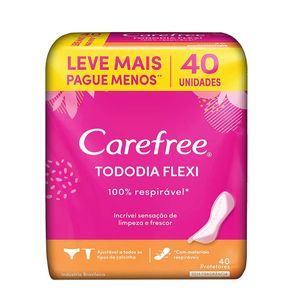 Protetor Diário Tododia Flexi Sem Perfume Carefree 40 Unidades