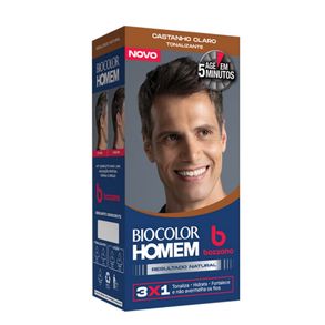 Kit Tonalizante Biocolor Homem Castanho Claro Bozzano 60ml