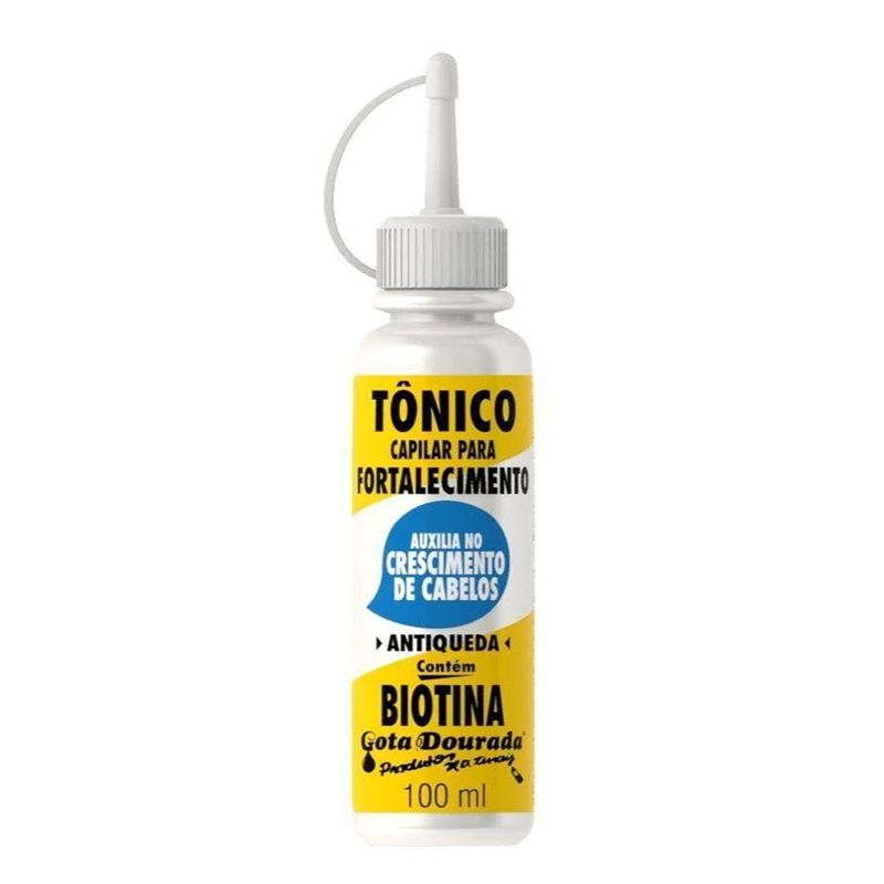Tonico-Para-Fortalecimento-De-Cabelos-Com-Biotina-Gota-Dourada--100ml
