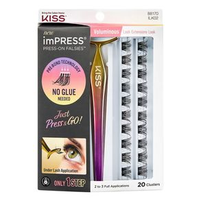 Cílios Postiços Autocolantes Impress Press-On Falsies Voluminous Kiss New York