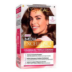 Kit Coloração Imédia Excellence 5 Castanho Claro L’Oréal Paris