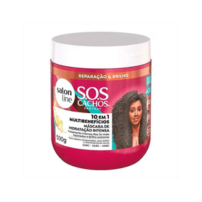 Máscara De Hidratação Sos Cachos 10 Em 1 Multibenefícios Salon Line 500g
