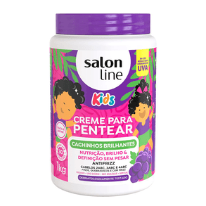Creme Para Pentear Uva Kids Cachinhos Brilhantes 1kg Salon Line