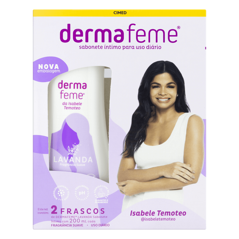Kit-Sabonete-Intimo-Dermafeme-Lavanda---Pacote-Com-2-Unidades-De-200ml