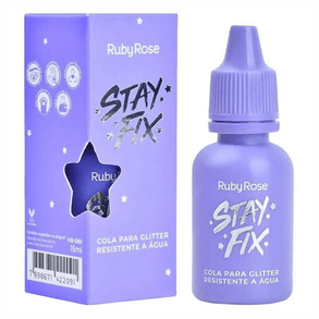 Cola Glitter Ruby Rose Stay Fix - Fixação Forte E Brilhante, Ideal Para Maquiagem, 15g.