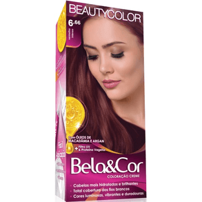 Tint Bela Cor Kit 6.66 Vermelho Intenso - Coloração Para Cabelos