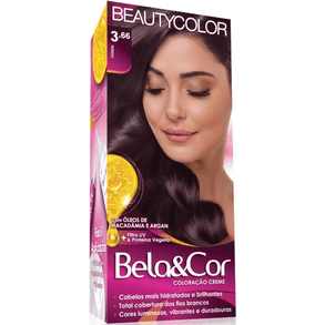 Tintura Bela Cor Kit 3.66 Violeta - Colorante Para Cabelos.