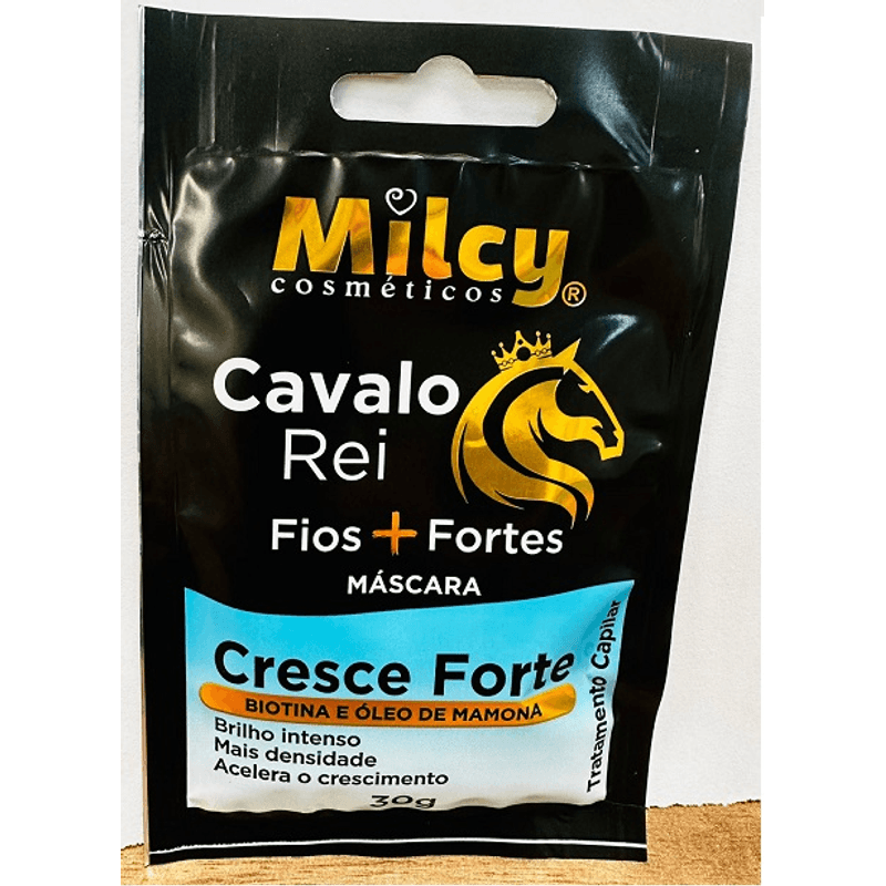 Sache-Milcy-Cavalo-Rei-Cresce-Forte-30g---Aumento-Da-Forca-E-Crescimento-Saudavel-Para-Seu-Cavalo.