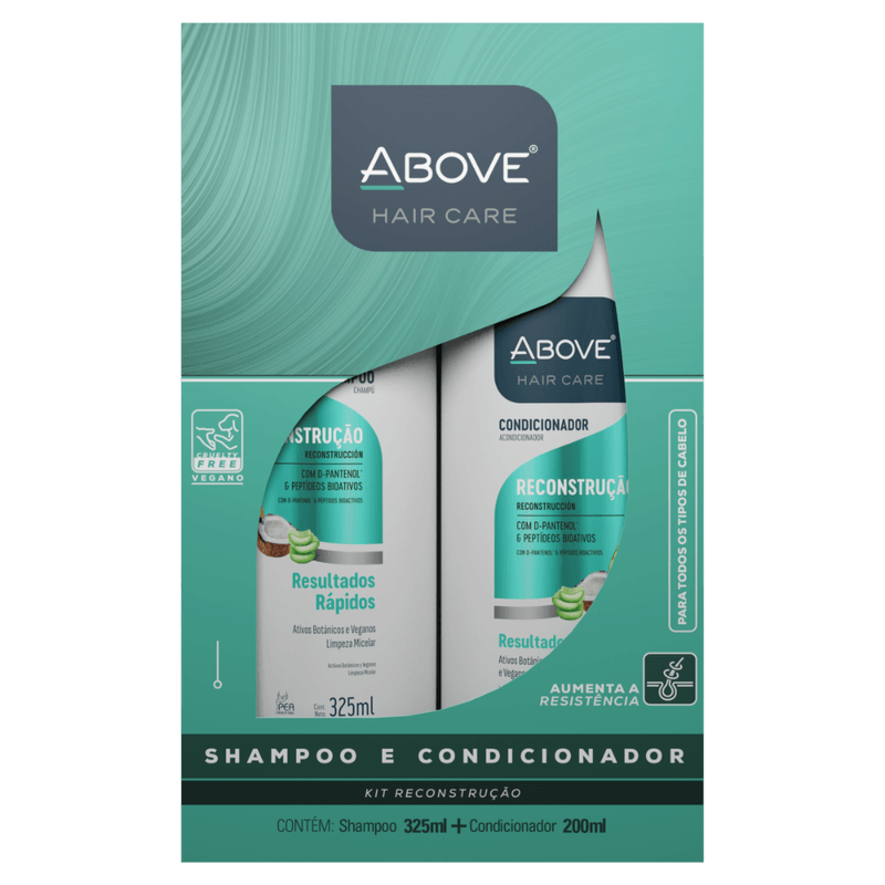 Conjunto-Above-Reconstrucao-Shampoo-325ml---Condicionador-200ml---Tratamento-Intensivo-Para-Cabelos.