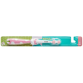 Escova De Dentes Kess Junior P-2540 Para Crianças, Cerdas Macias, Design Divertido E Proteção Da Saúde Bucal.
