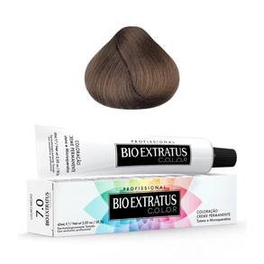 Tintura Bio Extratus 7.0 Louro Médio - Cobertura 100% Dos Cabelos Brancos, Fórmula Vegetal E Nutritiva.