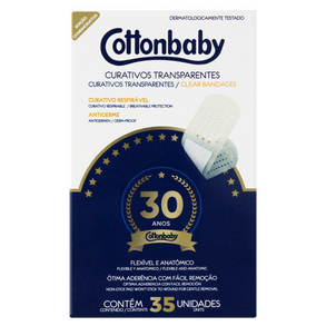 Curativo Cotton Baby Transparente Com 35 Unidades