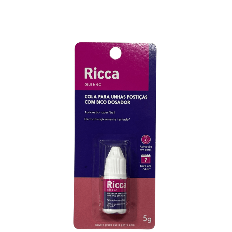Cola-Unha-Ricca-5-1342---Adesivo-Para-Unhas-Posticas-Alta-Fixacao-Secagem-Rapida-5g