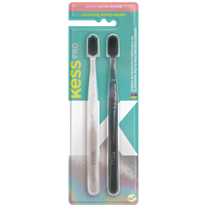 Escova De Dentes Kess Pro Extra Macia - Combo Com 2 Unidades.