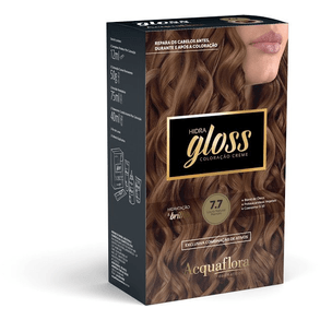Tintura Acquaf Hidra Gloss 7.7 Louro Natural Claro - 100ml