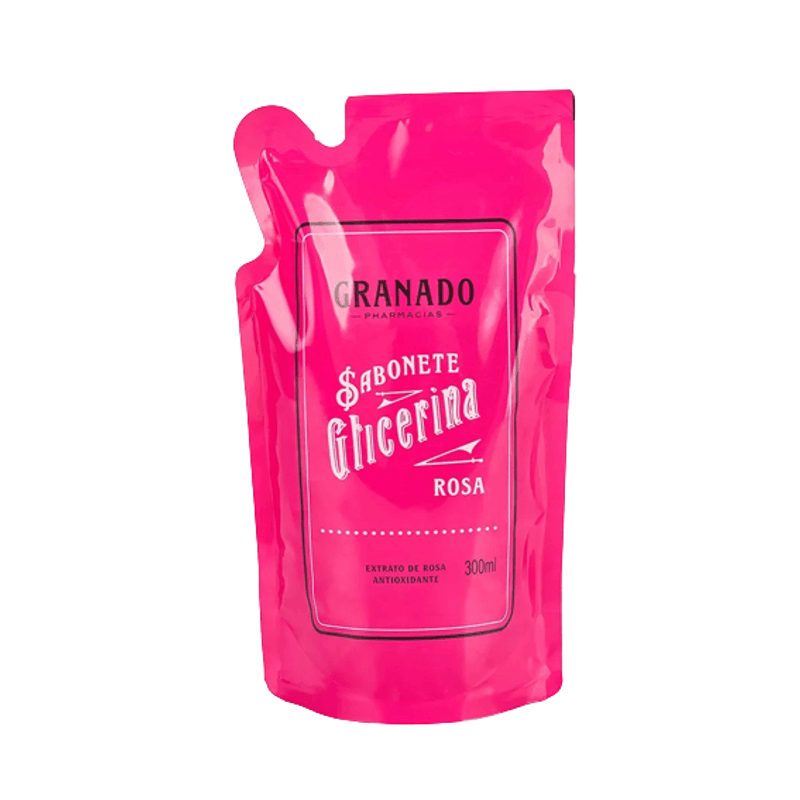 Refil-Sabonete-Liquido-Granado-Glicerina-Rosa-300ml---Hidratacao-E-Suavidade-Para-A-Pele.