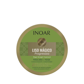 Mascara Capilar Inoar Liso Magico 250g - Hidratação E Controle De Frizz Para Cabelos Lisos.