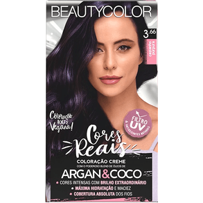 Tint Beauty Color Kit 3.66 Violento Profissional - Coloração Duradoura E Vibrante Para Cabelos.