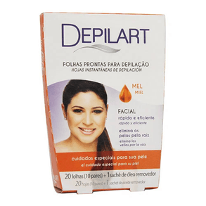 Folhas Depilatórias Prontas Para Uso Depilart Rosto Mel - Pacote Com 10 Unidades.