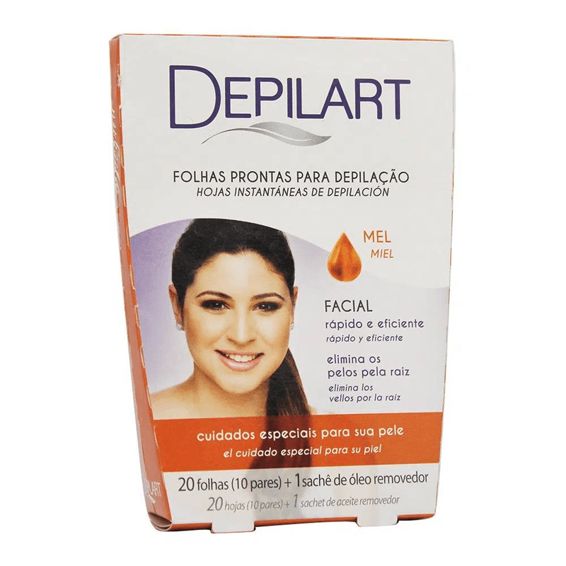 Folhas-Depilatorias-Prontas-Para-Uso-Depilart-Rosto-Mel---Pacote-Com-10-Unidades.
