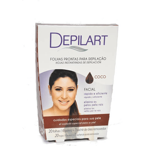 Folhas Prontas Depilart Rosto Coco - Pacote Com 10 Unidades